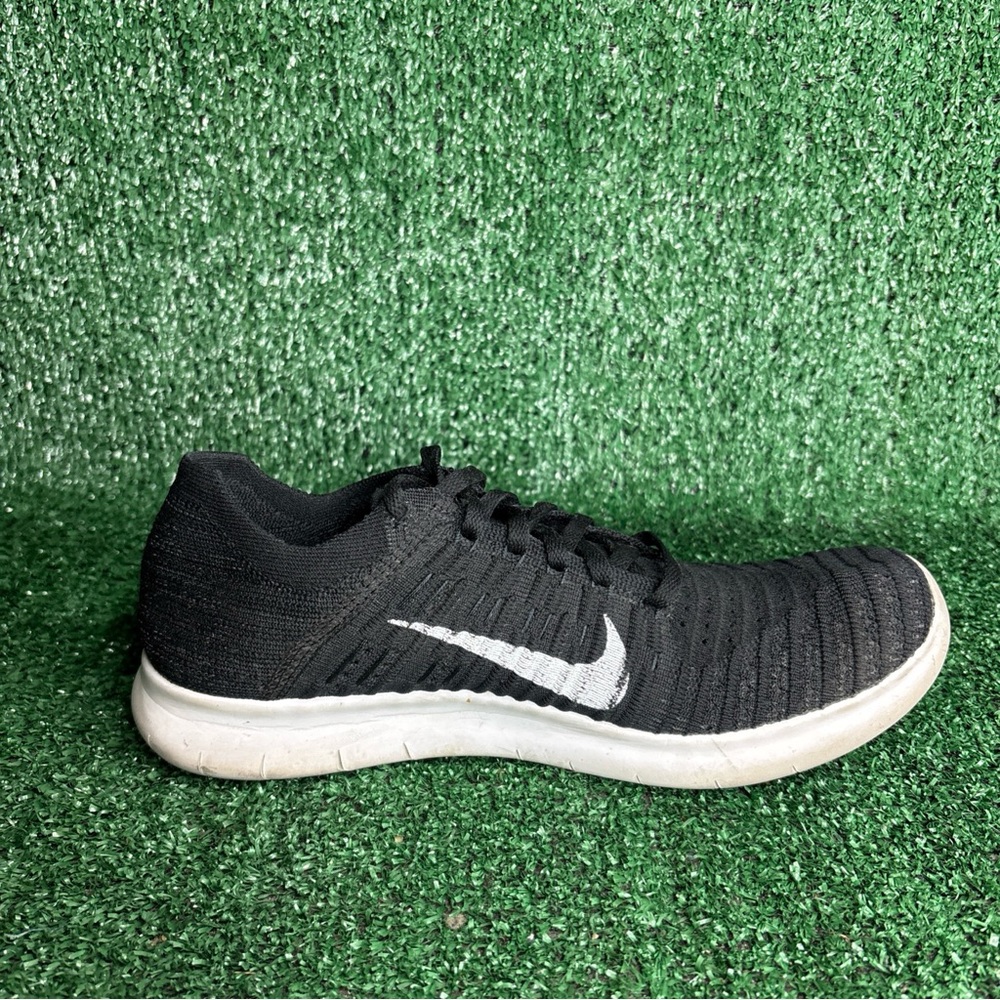 Nike Free RN Flyknit Women's‎ Size 8 Running Shoes Black White - Picture 6 of 12